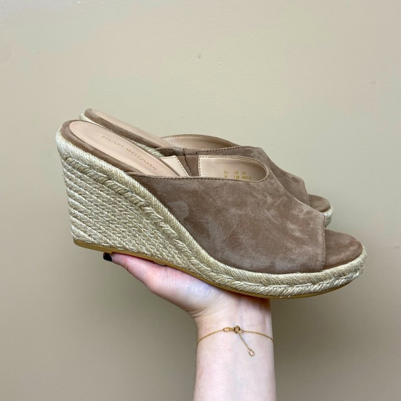 Stuart Weitzman Suede Wedge Sandal - Picture 7 of 8